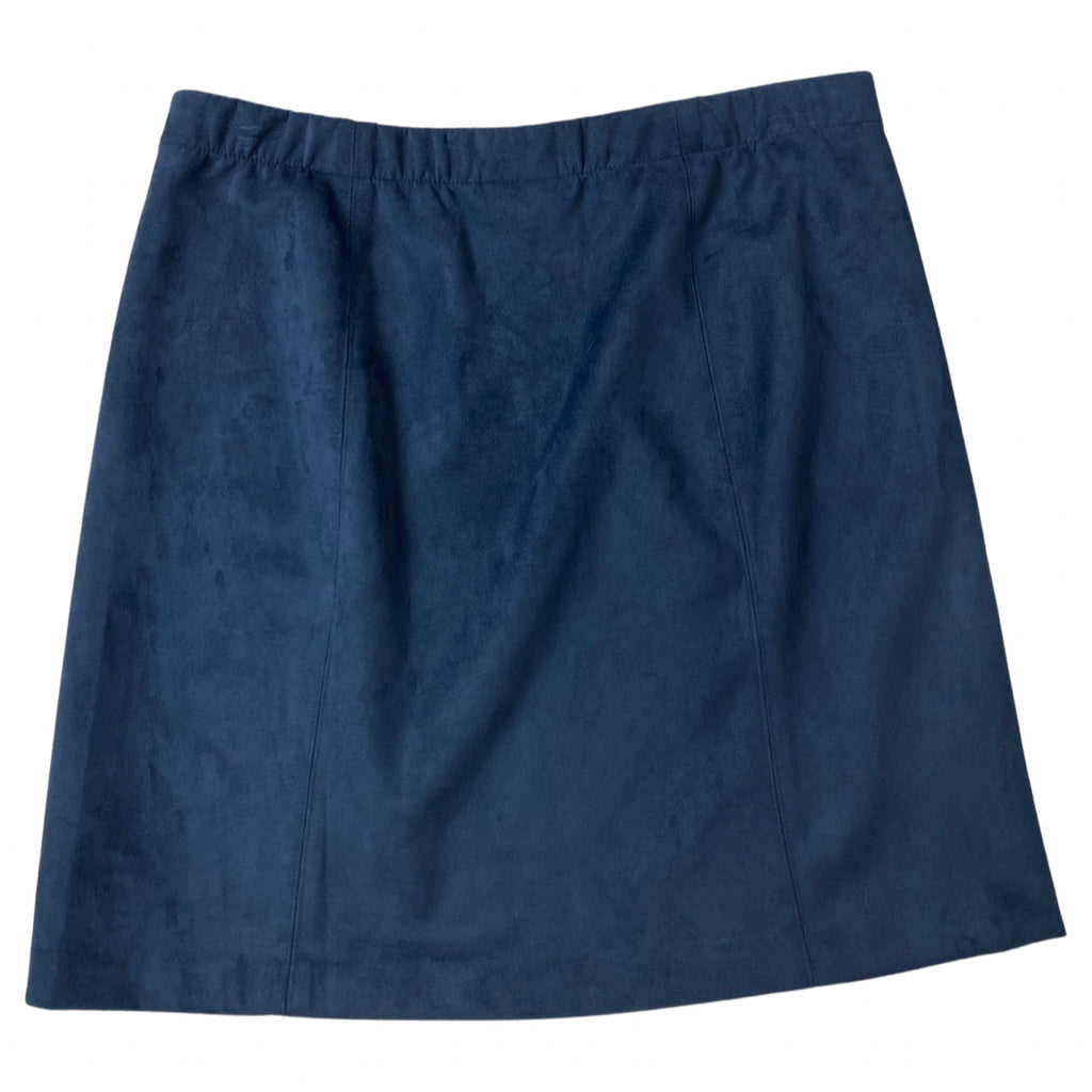 NWT! JJILL NAVY LUXE FAUX SUEDE SKIRT SIZE MEDIUM