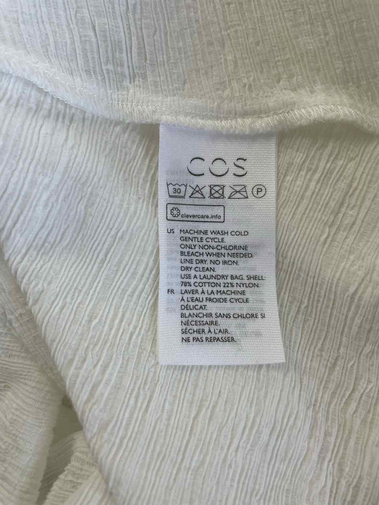 COS PLISSE COTTON LAYERED SLEEVELESS WHITE DRESS SIZE 8