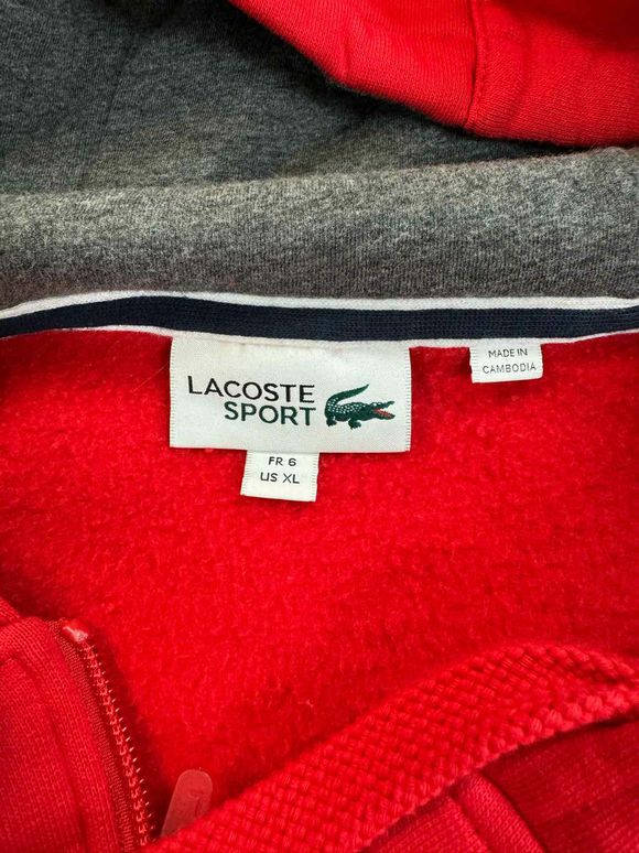 LACOSTE SPORT HOODED RED JANCKET SIZE XL
