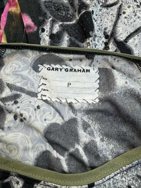 GARY GRAHAM SILK FLORAL BODY CON MULTI-COLOR DRESS SUIE S