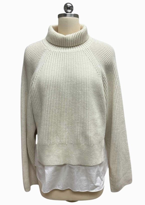 ALL SAINTS JONES LAYERED-LOOK JUMPER IN CCHALK WHITE SIZE M