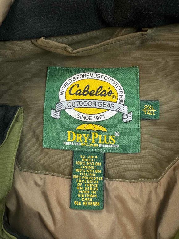 CABELAS HOODED QUICK-DRY WINTER TALL SAGE JACKET SIZE 2X