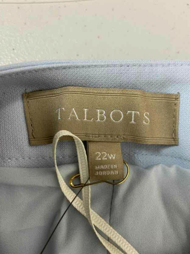 NWT! TALBOTS LIGHT BLUE LUXE DOUBLE-CLOTH BARELY BOOT DRESS PANTS SIZE 22W