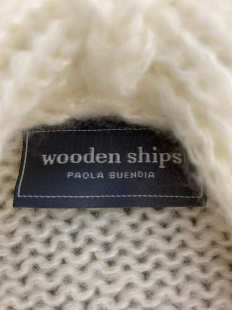 WOODEN SHIPS CREAM CABLE KNIT CARDIGAN Size M/L