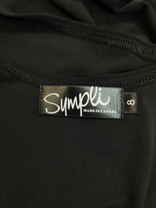 SYMPLI CROPPED SLEEVELESS LAYER BLACK TOP SIZE 8