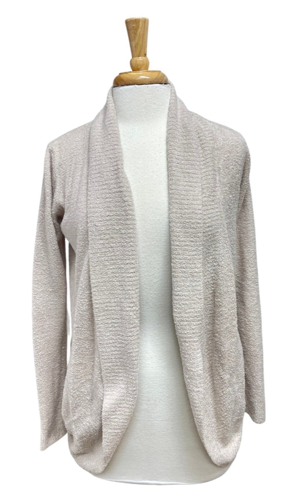 BAREFOOT DREAMS COZY CHIC LITE CIRCLE TAUPE CARDIGAN SIZE XS/S