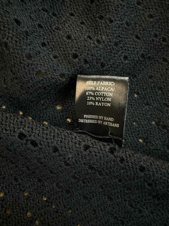 GARY GRAHAM LACE & KNIT DRAPED OPEN BLACK CARDIGAN SIZE S