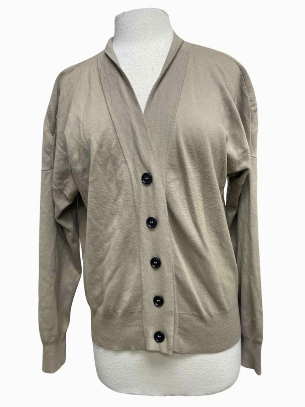 NIKE EVERY STITCH CONSIDERED CASHMERE BLEND TAN CARDIGAN SIZE XS