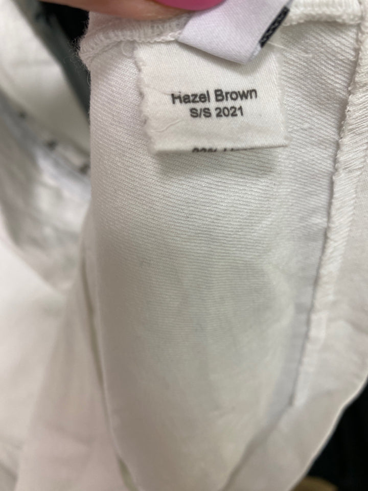 HAZEL BROWN LINEN STRETCH TOP SIZE 2 / SMALL