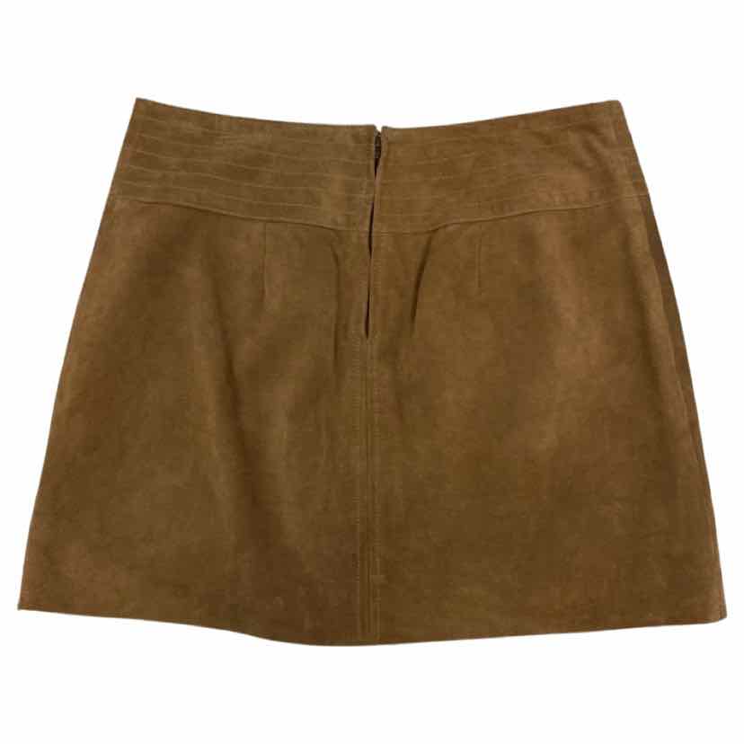 FREE PEOPLE CAMEL MODERN LOVE SUEDE PATCH POCKET SKIRT SIZE 10