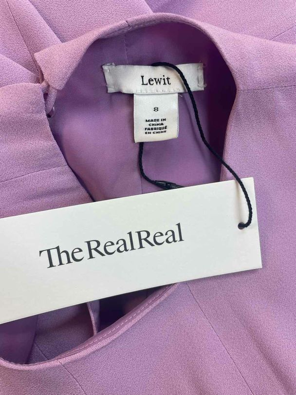 LEWIT NWT! STRETCH SILK LINED PURPLE MIDI DRESS SIZE 8