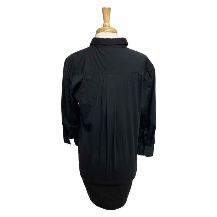 THEORY BLACK COTTON BLEND SHIRT DRESS SIZE 10