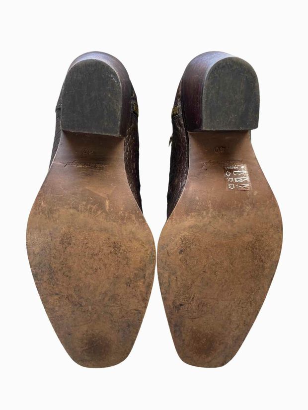 FREE PEOPLE ALLIGATOR EMMET DISTRESED WESTERN LEATHER BOOT SIZE 40
