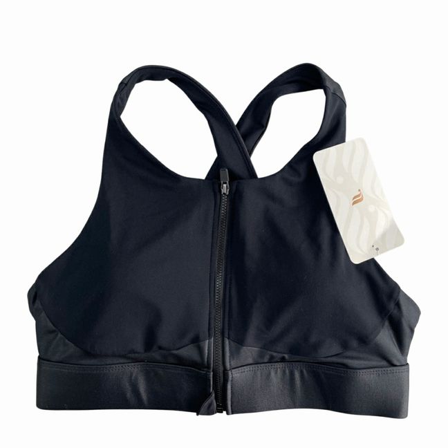 FABLETICS NWT! ELLA HIGH SUPPORT ZIP FRONT BLACK SPORTS BRA SIZE L–  WEARHOUSE CONSIGNMENT
