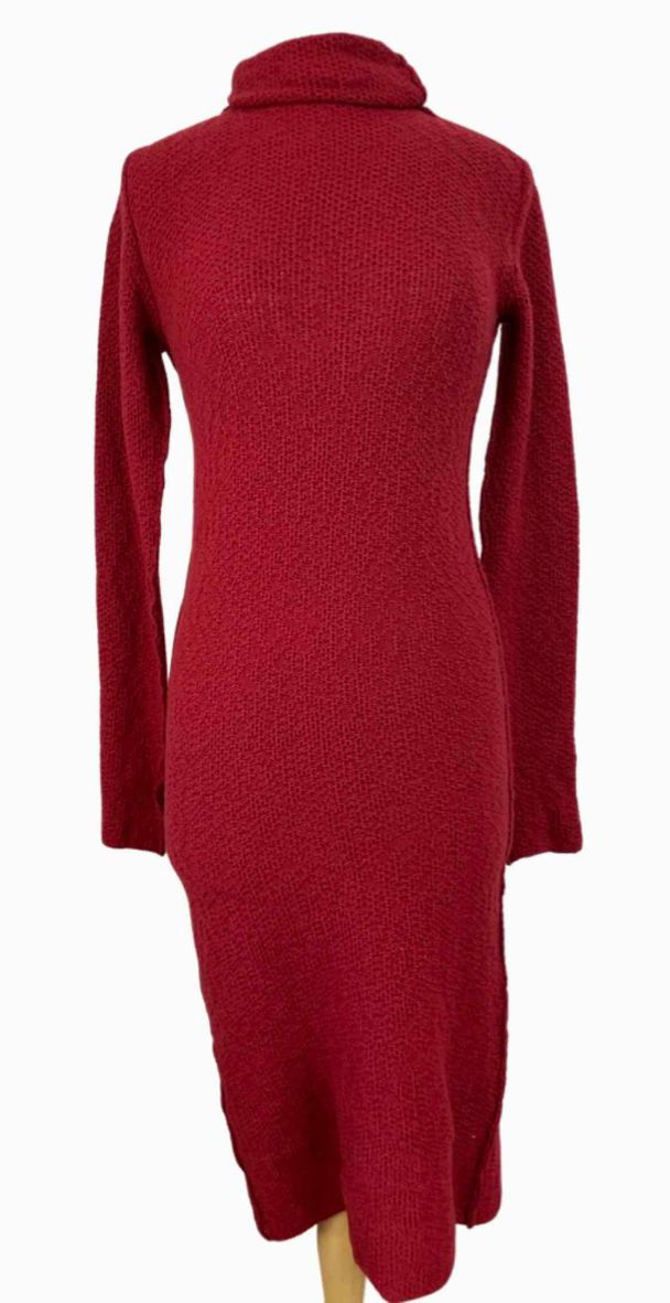 DANIEL ANDRESEN WOOL RED SWEATER DRESS SIZE S