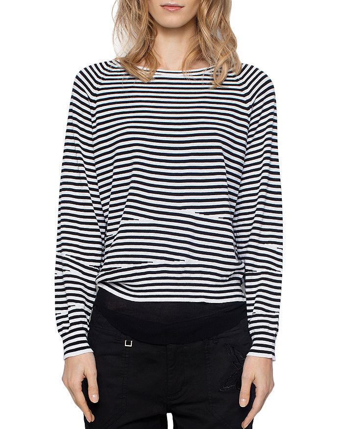 ZADIG & VOLTAIRE CAMILLE RAYE COTTON KNIT SWEATER