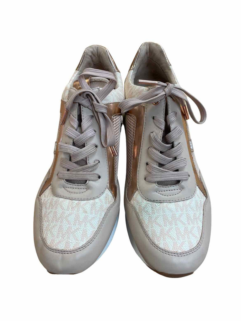 MICHAEL KORS MADDY MIXED MEDIA ROSE GOLD TRAINER SHOES SIZE 11