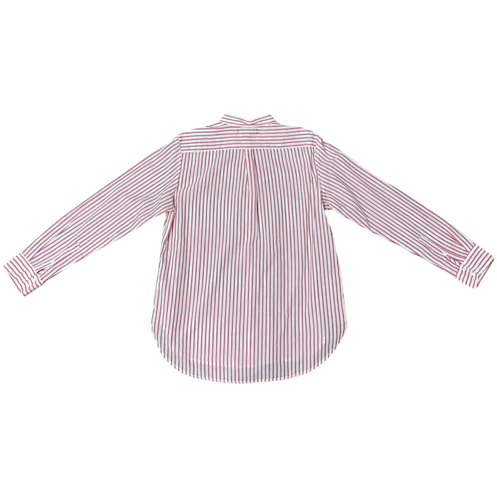 XIRENA RED/WHITE BEAU STRIPE LONG SLEEVE BUTTON UP TOP SIZE XSMALL