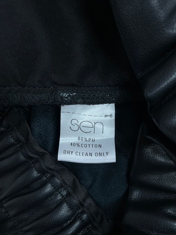 SEN VEGAN LEATHER HIGH WAIST BLACK PANT SIZE XS