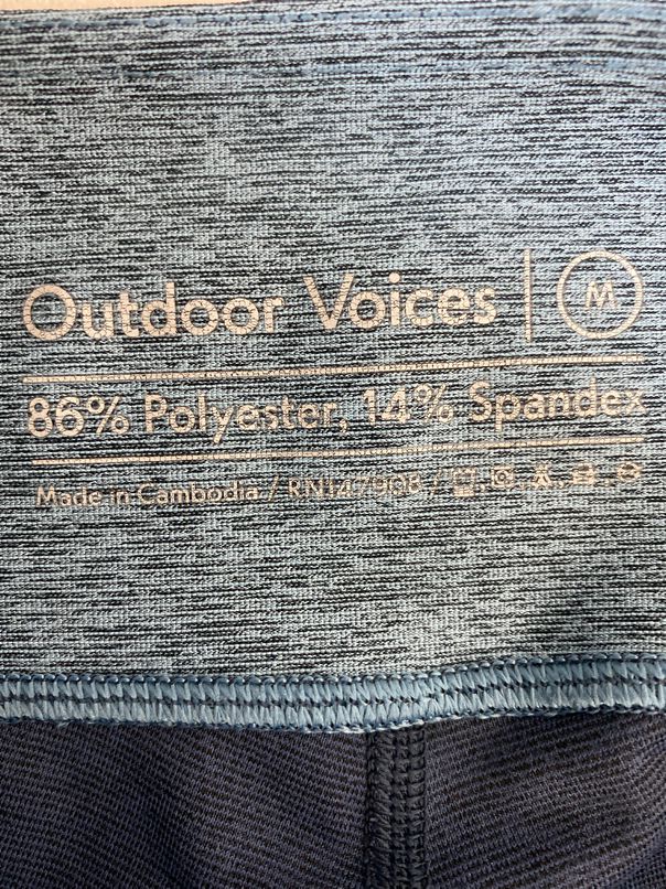 OUTDOOR VOICES BLUE OMBRE HEATHERED SPRINGS 7/8 LEGGINGS SIZE MEDIUM