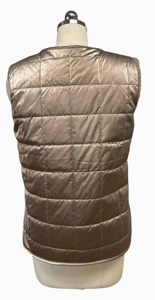 TRIBAL NEW! REVERSIBLE QUILTED SHERPA COPPER VEST SIZE S