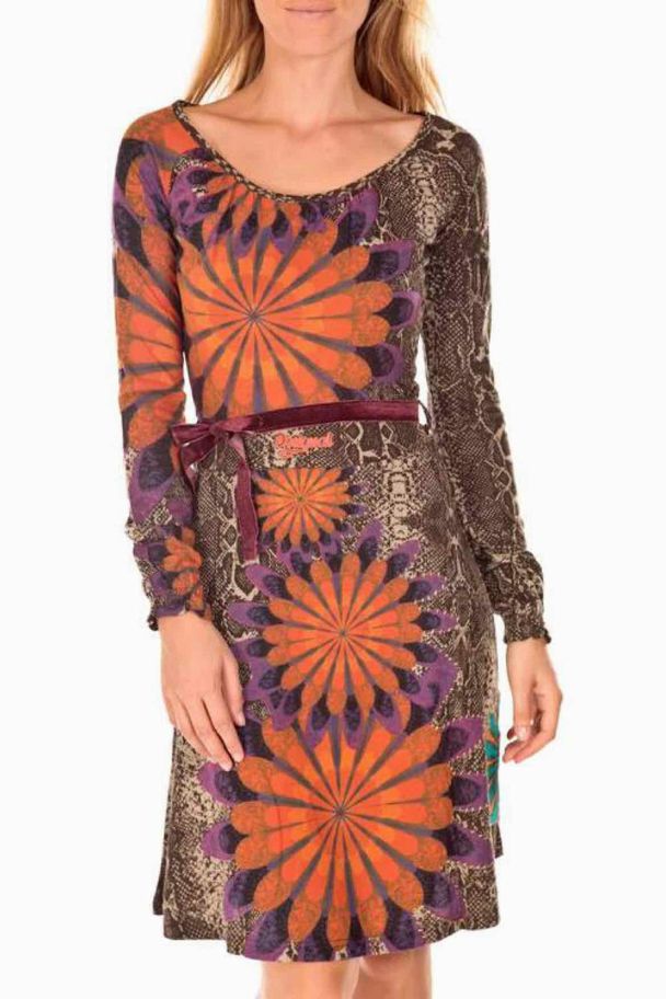 DESIGUAL PATTERNED FIT AND FLARE MULTI-COLOR DRESS SIZE M Size M