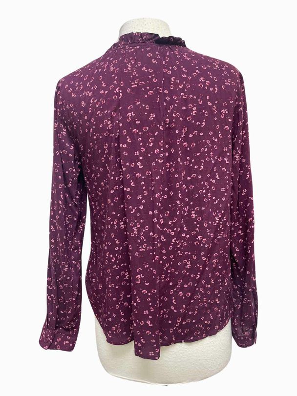 ANTHROPOLOGIE NWT! CLOTH & STONE FLORAL MAUVE BLOUSE SIZE S