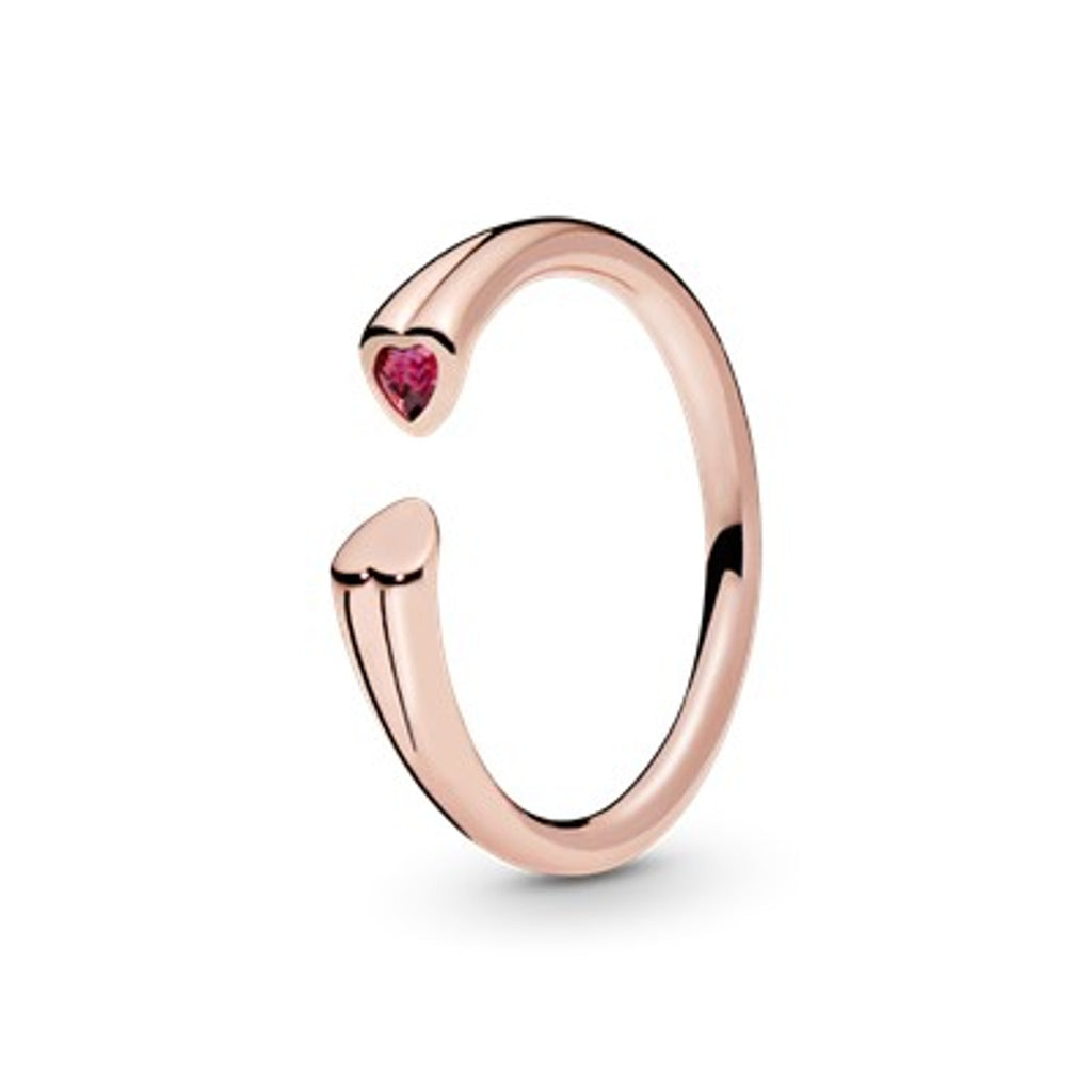 PANDORA TWO HEARTS OPEN RING 6.75