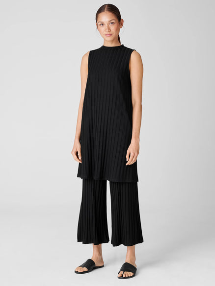 Eileen Fisher Wide Rib Stretch Black Wide outlet Rib Tunic Dress