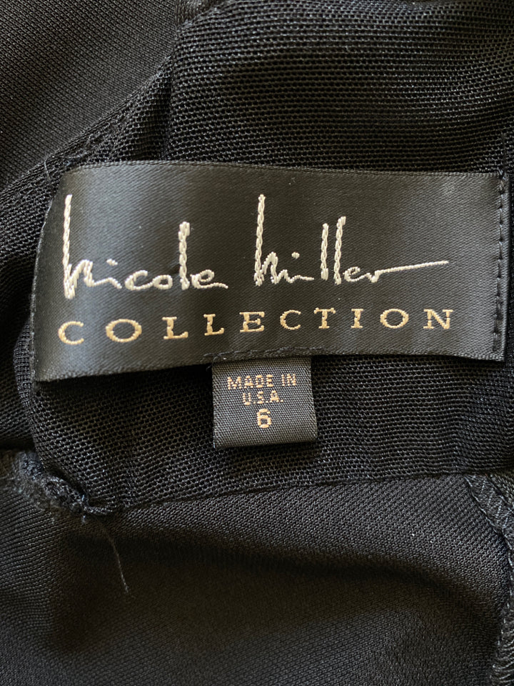 NICOLE MILLER COLLECTION HALTER TWIST OPEN BACK COCKTAIL DRESS  BLACK SIZE 6