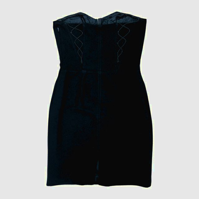 SUSANA MONACO BLACK STRAPLESS CORSET DRESS M