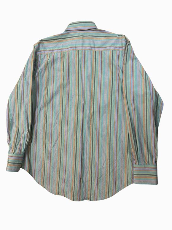 ROBERT GRAHAM STRIPE COTTON FLIP CUFF BUTTON UP MULTI-COLOR SHIRT SIZE M