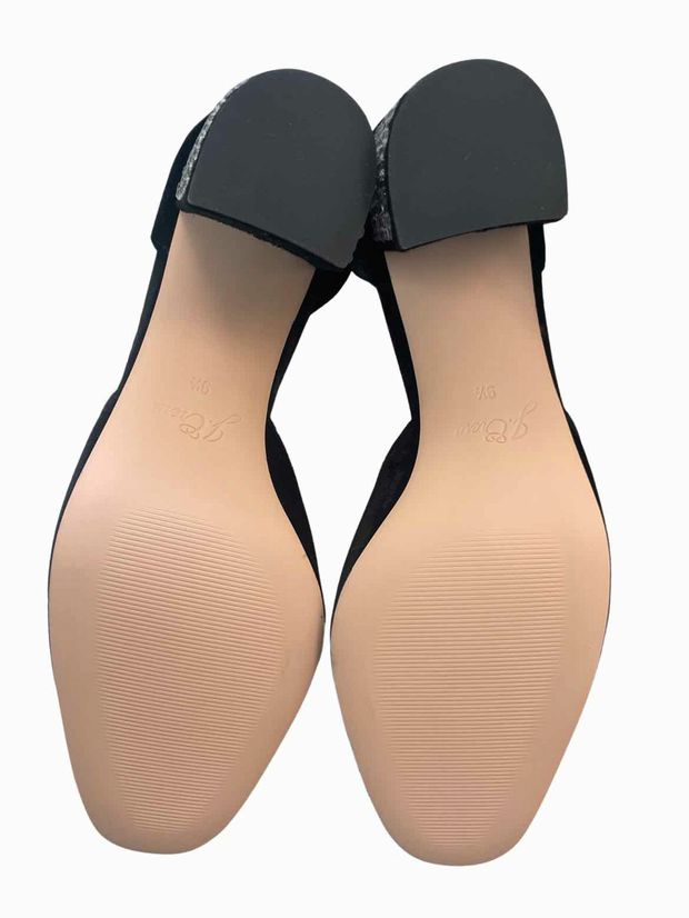 JCREW BLACK MAISIE STUDDED VELOUR BLOCK HEEL SIZE 9.5