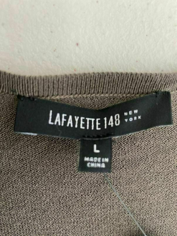 NWT! LAFAYETTE 148 OLIVE V-NECK CASTLE DRESS SIZE LARGE
