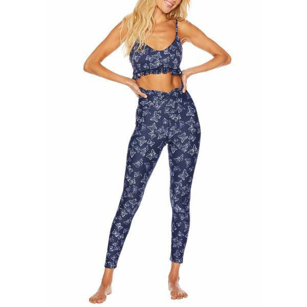 BEACH RIOT ORCHID BLOOM BUTTERFLY BLUE WORKOUT SET SIZE M