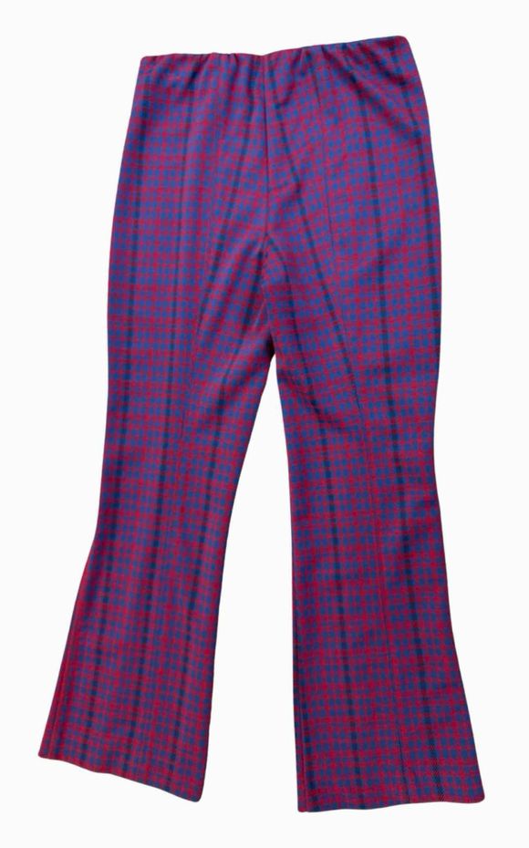 ANTHROPOLOGIE MAEVE MARGOT KICK FLARE RED/BLUE PULL ON PANT SIZE S