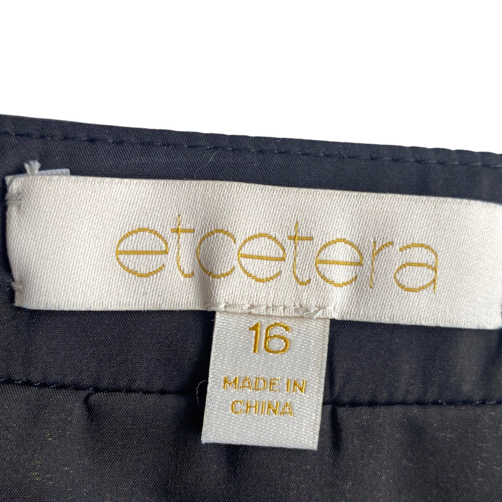 ETCETERA BLACK LEATHER PANEL STRETCHY SKIRT SIZE 16