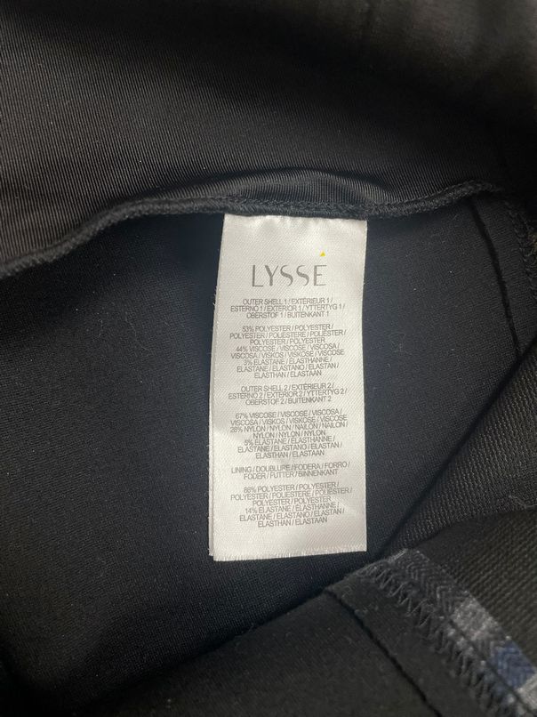 LYSSE PLAID PRINT BLACK PANTS SIZE XL